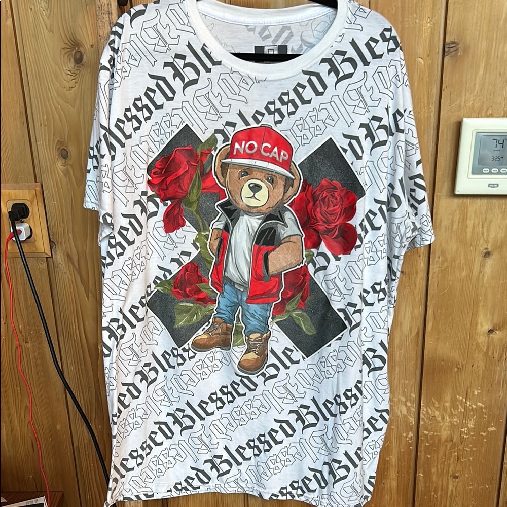 Graphic Men's Shirt - White and Red